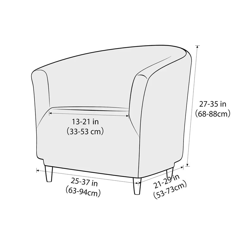 WANERQU Elastischer Club-Sofabezug aus Spandex für Sessel und Einzelsofas, Einfarbig und Modern - Bild 2