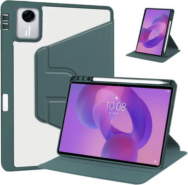 Lenovo Idea Tab 11 Hülle mit Stifthalter und 360 Grad drehbarem Acryl-Ständer in Grün - Bild 1