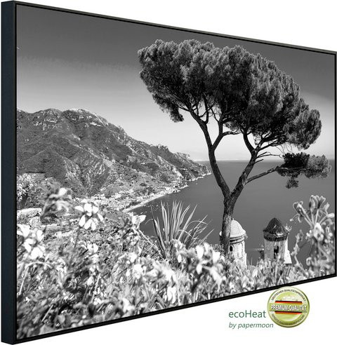 papermoon EcoHeat Infrarotheizung Landschaft Schwarz Weiss mit Matt-Effekt und App-Steuerung - Bild 1