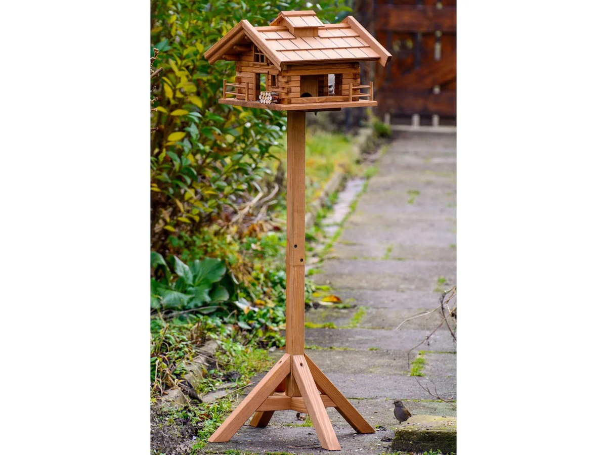 DOBAR Vogelfutterhaus Tirol aus Holz mit Standfuß, Höhe: 117 cm - Bild 4