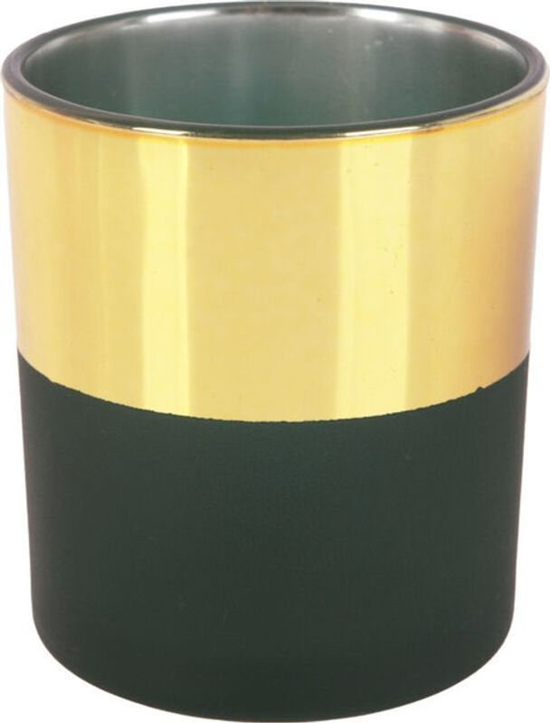 TrendLine Deko Glas Teelichthalter in Gold und Schwarz, runder Teelichtbecher für deine Dekoration - Bild 1