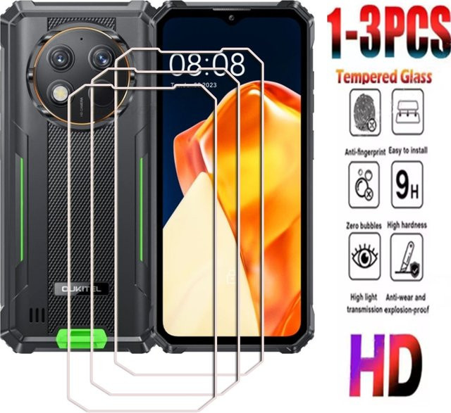 Oukitel HD 9H gehärtetes Glas Displayschutzfolie für G1, WP28E, WP28 und WP28S, 6,52 Zoll, transparent - Bild 1
