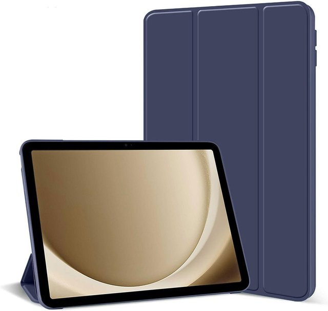 Samsung Galaxy Tab A11 Plus Hülle mit Dreifach-Klappfunktion und Magnetischem Ständer in Navy Blau für SM-X230 X236 X226B - Bild 1
