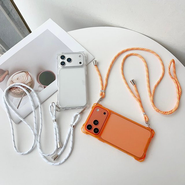 ZHANZHI Handyhülle mit langem Nackengurt und Seil für iPhone 17 16 15 14 13 12 11 Pro Max Plus mit Drop Protection in Lila - Bild 1