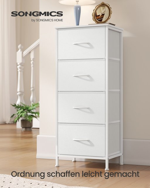 SONGMICS Kommode mit 4 Stoffschubladen aus Stahl und MDF in Schwarz, Braun oder Weiß - Bild 1
