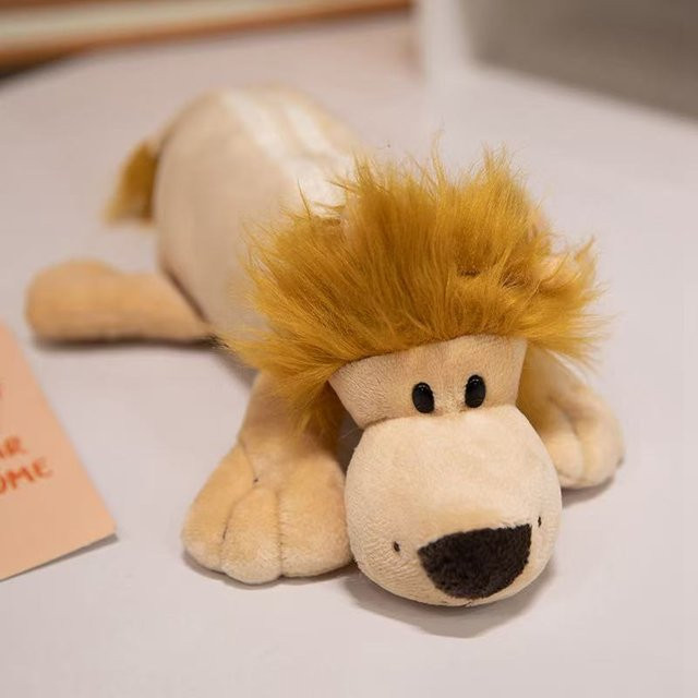 YI PIN GONG ZAI Plüsch Federmäppchen in Tierform, gelbes Stoff-Etui mit Reißverschluss für Kinder und Jugendliche - Bild 1