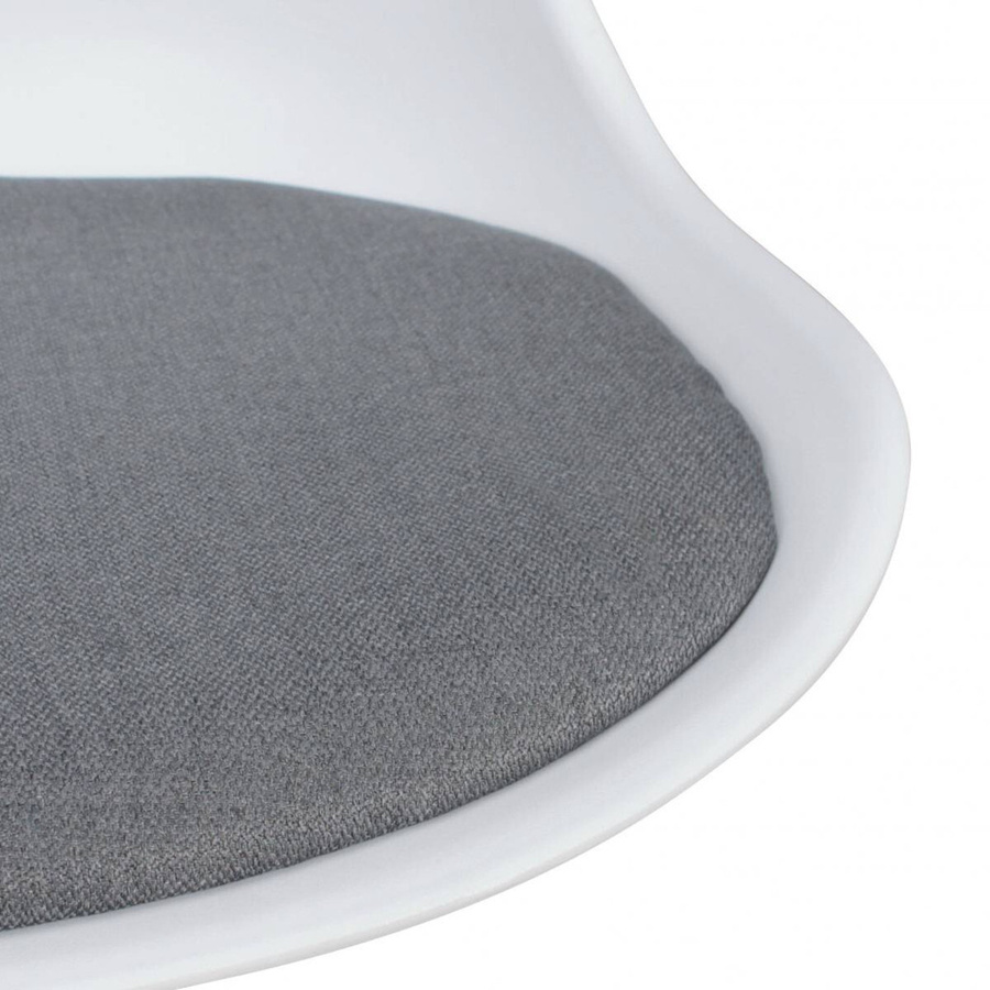 Amstyle Drehstuhl für Home-Office in Weiß und Grau mit Stoffbezug und Fußring - Bild 2