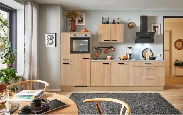 pino Küchenzeile Eiche Aviva in Braun mit 1 Seitenschrank und 1 Geräteplatz, Breite: 300 cm - Bild 1