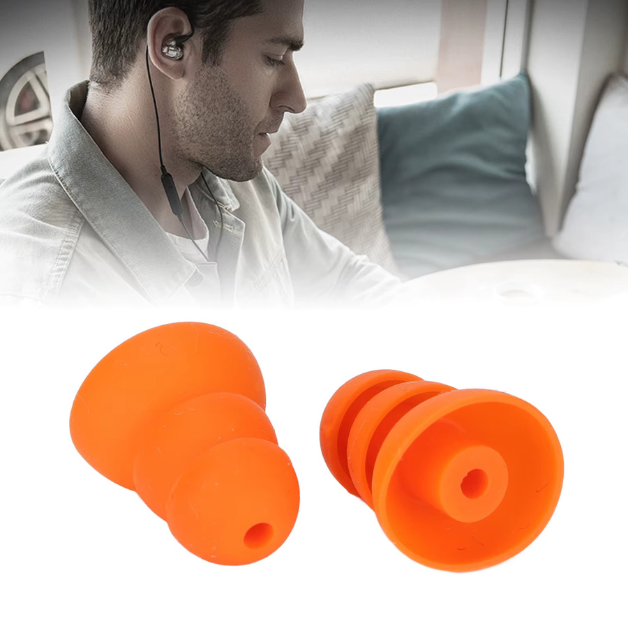 Shure Ersatz-Ohrstöpsel aus Silikon in Orange mit Geräuschunterdrückung für In-Ear Kopfhörer SE846 SE535 SE215 - Bild 3