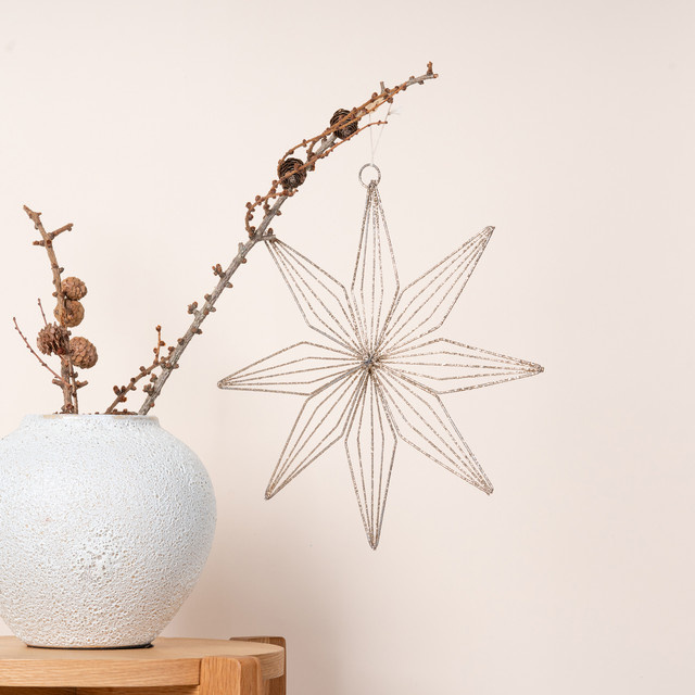 Glitzernder Metallhänger Stern von BLUME2000 in Goldfarben - Bild 1