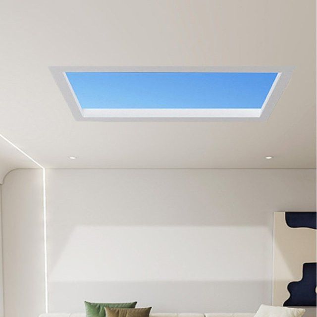 MZISOSOD LED Deckenleuchte Blau, minimalistisches quadratisches Panel für Schlafzimmer und Kinderzimmer, halbbündige Deckenleuchte - Bild 1