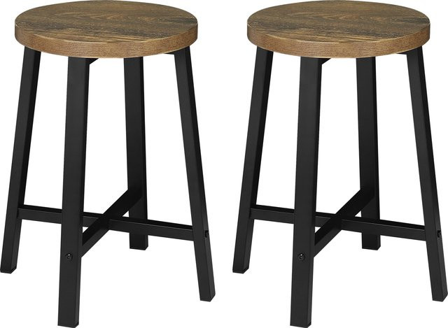 WOLTU 2er Set Esszimmerstühle im Industriestil mit Metallbeinen und Holz in Braun - Bild 1