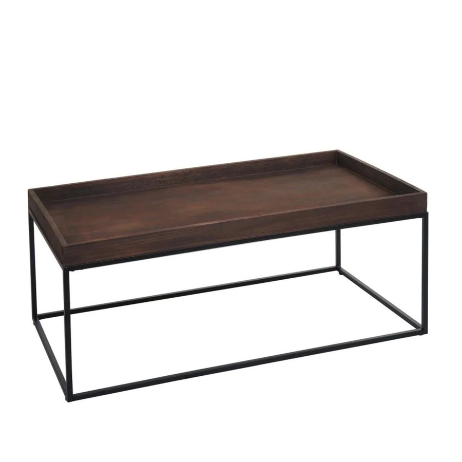 Couchtisch MCW K71 aus Massivholz und Metall in Braun, B/T/H: 110 x 46 x 60 cm - Bild 2