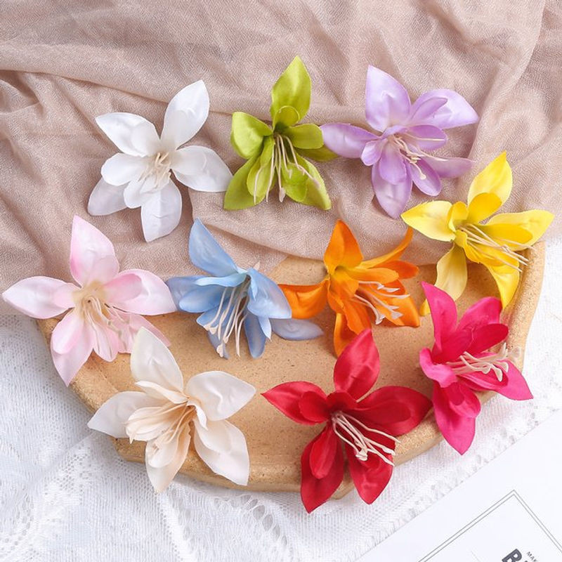 10 oder 20 Stück Künstliche Lotusblumen aus Textil in Lila und Mehrfarbig für Dekorationen bei Hochzeiten oder zum Muttertag - Bild 1