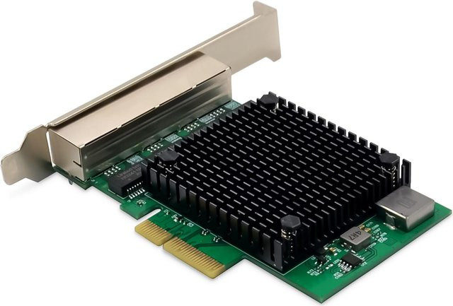 Digitus DN-10136 4-Port 2,5 GBit/s PCIe Ethernet LAN-Netzwerkkarte in Schwarz und Grün - Bild 2