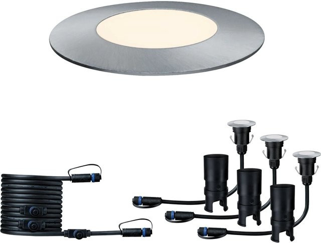 Paulmann Plug&Shine LED-Bodeneinbaustrahler Ergänzungs-Set, 3er Set, Silber, Warmweiß, IP65 - Bild 1