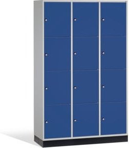 C+P Schließfachschrank Intro mit 12 Fächern, Front Enzianblau und Korpus Lichtgrau, H: 195,0 cm, B: 122,0 cm, T: 50,0 cm - Bild 1