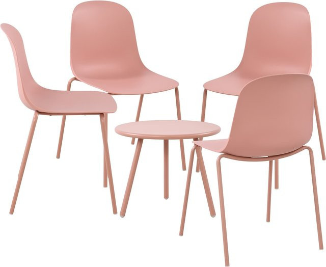 CLP 4er Sitzgruppe Berdin Garten-Set mit 4 stapelbaren Stühlen und 1 Tisch, wetterfestes Outdoor-Set für Garten und Wohnzimmer - Bild 1
