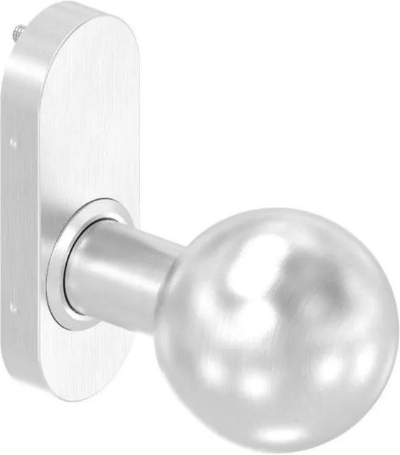 FeNau Drückerknopf aus Edelstahl V2A in Silber, gebürstet, Ø 50 mm, drehbar und gerade Außer Mitte - Bild 1