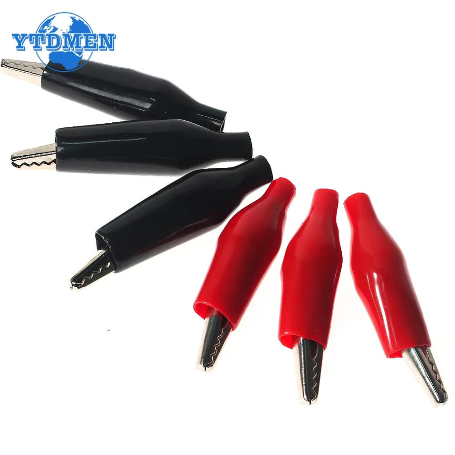 YTDMEN Krokodilklemmen Set aus Metall mit Isolierung in Rot und Schwarz, Mini Test Clips für DIY Elektronik, B/H: 28 x 35 mm - Bild 3