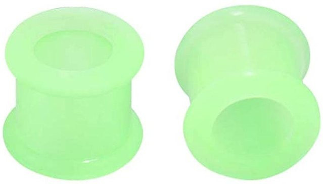 WKOUD Tunnel Ohr Plug, Silikon, grün, Unisex, 4mm - Bild 1