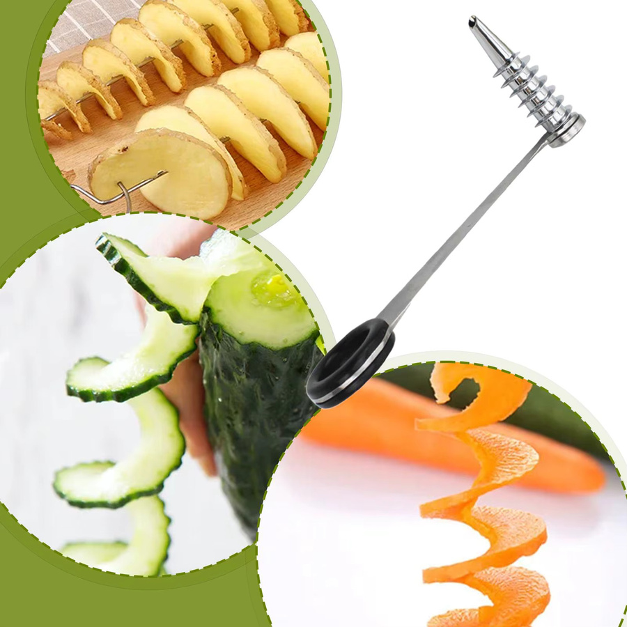 Veggie Spiralizer Gemüseschneider aus Edelstahl in Silber und Grau, spülmaschinenfest und rutschfest - Bild 2