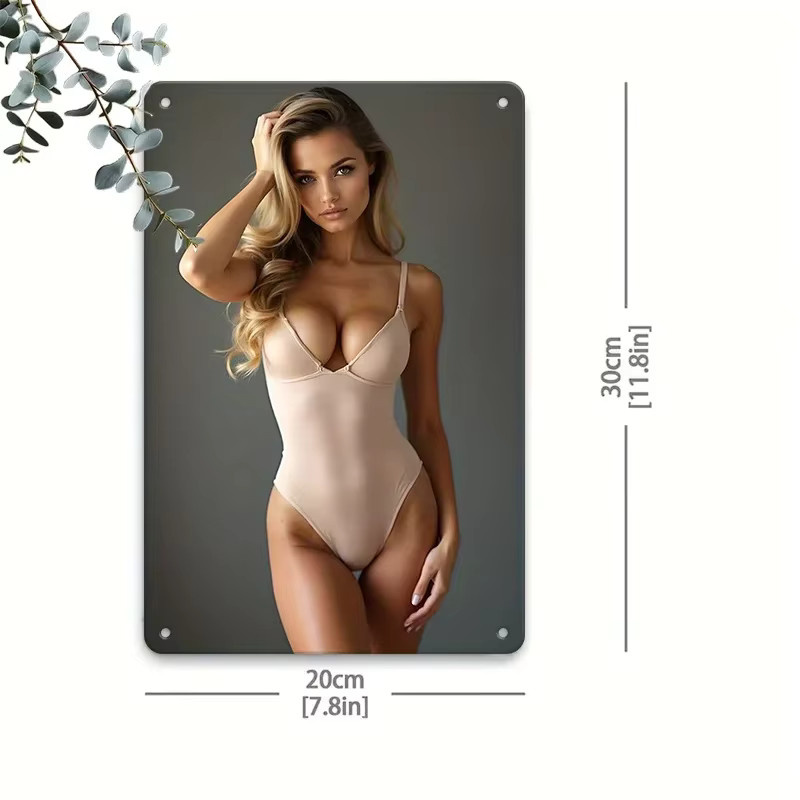 CIFBUY Vintage Metall-Wandkunst Dekoration mit Frauenporträt in Multicolour - Bild 3