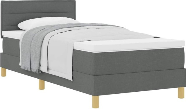 vidaXL Boxspringbett mit Matratze Hybrid-Design in Dunkelgrau, B/T/H: 80 x 200 x 140 cm - Bild 1