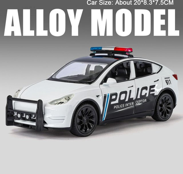 Linyi toy car M8 Modell Y Polizeiauto, Modellspielzeug, 1:24, mit Licht und Geräusch, ab 14 Jahren - Bild 1