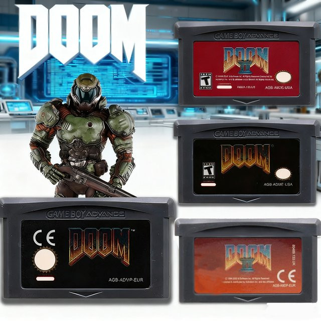 DOOM Serie 32-Bit GBA Spielmodul für Game Boy Advance und NDS Retro-Shooter Videospiel-Cartridge - Bild 1