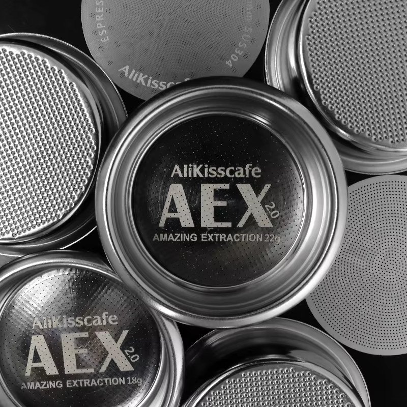 ALIKISSCAFE Kaffeefilter Korb 58mm aus Edelstahl in Silber mit Aufbewahrung für Siebträger Espresso Zubehör - Bild 2