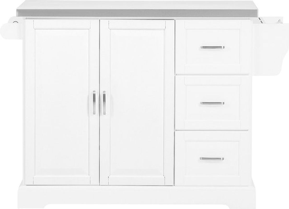 SoBuy Kücheninsel mit 3 Schubladen in Weiß, B/T/H: 128 x 71 x 91 cm - Bild 1