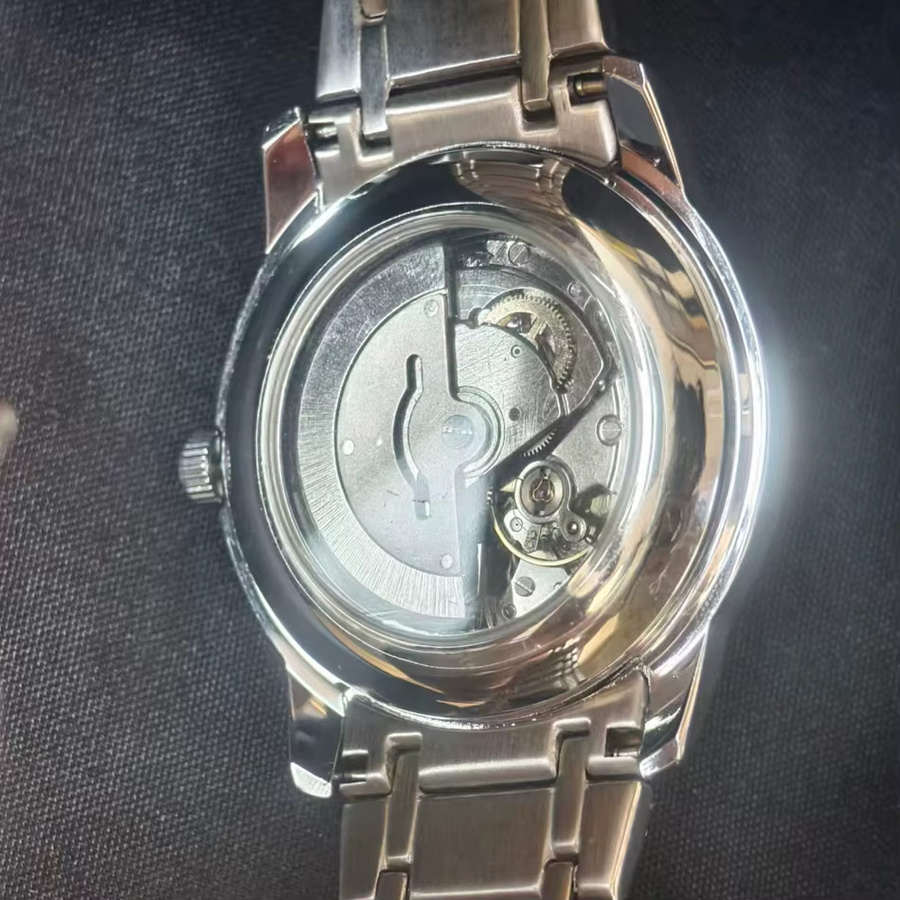 PINTIME Armbanduhr Automatik, Edelstahl, Weiß, Herren, Tag-Datum-Anzeige - Bild 5