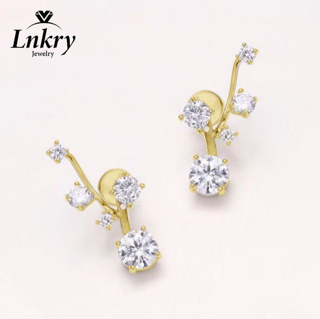 LNKRY Ohrstecker, 5-Stein-Moissanit, 14K Gold Filled, Damen - Bild 1