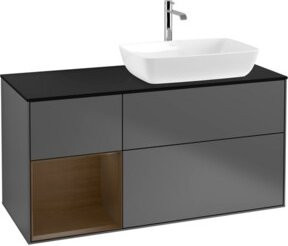 V&B Waschtischunterschrank Finion mit Wandbeleuchtung, Anthrazit, Breite: 120 cm, Tiefe: 50,1 cm, Höhe: 50,1 cm - Bild 1