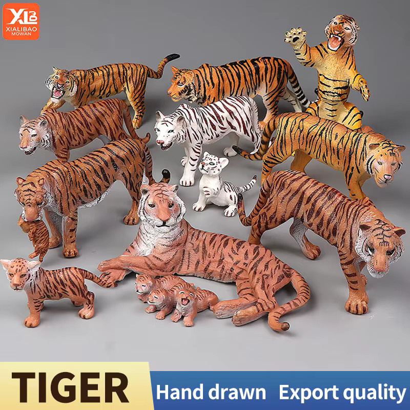 XIALIBAOMOWAN Wildlife World Simulations-Tierset, Tiger-Modell-Actionfiguren, Bunt / Mehrfarbig, Kunststoff - Bild 2