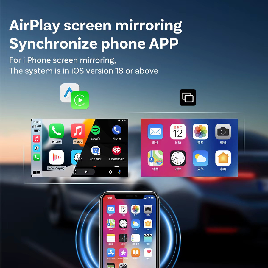 OTTOCAST 3-in-1 Mini Air Wireless Adapter für Android Auto, CarPlay und AirPlay Mirroring in Schwarz mit USB-A und USB-C Anschlüssen - Bild 3