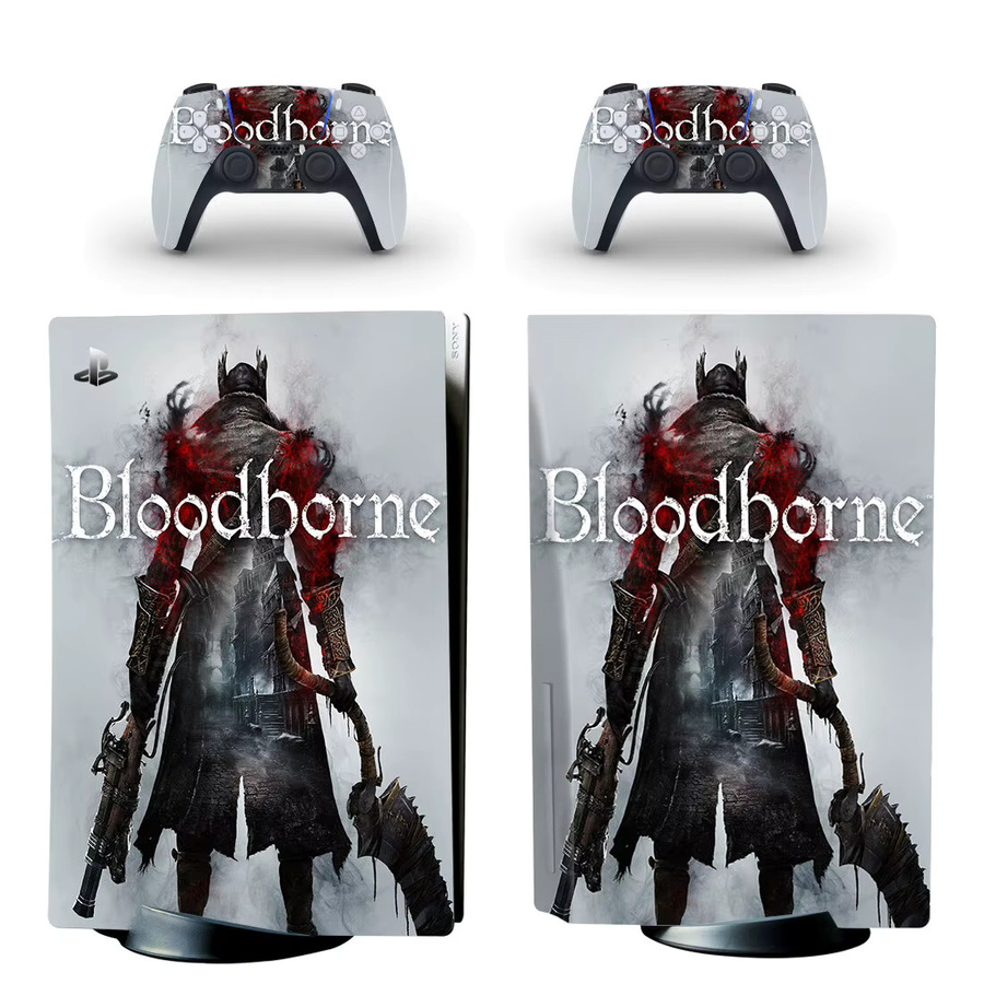 Yolouxiku PS5 Disc Skin Sticker Blut Berge Design Vinyl Aufkleber für Konsole und 2 Controller in Orange und Multicolour - Bild 2