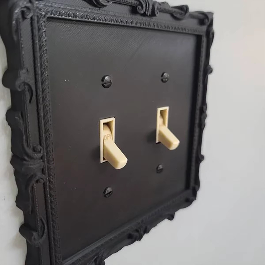Schwarze Schalter-Wandpaneel-Abdeckung im klassischen Design für Küche, Badezimmer, Schlafzimmer und Wohnzimmer inklusive Schrauben - Bild 3