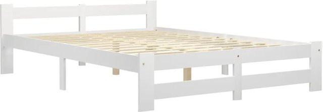 vidaXL Massivholzbett aus Kiefer in Weiß, B/T/H: 140 x 200 x 147 cm - Bild 1