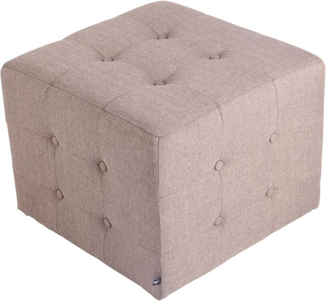 TPFLiving Sitzhocker Marlon Stoff in Beige B/T/H: 48 x 37 x 48 cm - Bild 1
