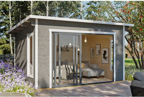 SKANHOLZ Gartenhaus Tournai 2 aus nordischer Fichte in Schiefergrau, Breite: 420 cm, Tiefe: 300 cm - Bild 1