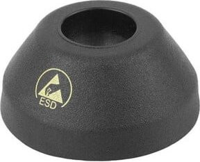 KIPP Antistatischer Teller Form B Ø 59mm Anti-Slip-Platte aus Thermoplast in Schwarz - Bild 1