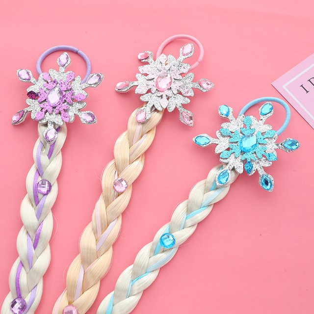 Haargummi Schneeflocke, Kinder, Blau Rosa - Bild 1