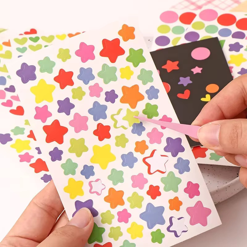 6er Set dekorative Aufkleber in verschiedenen Formen und Farben für deine DIY-Sammelalben - Bild 3