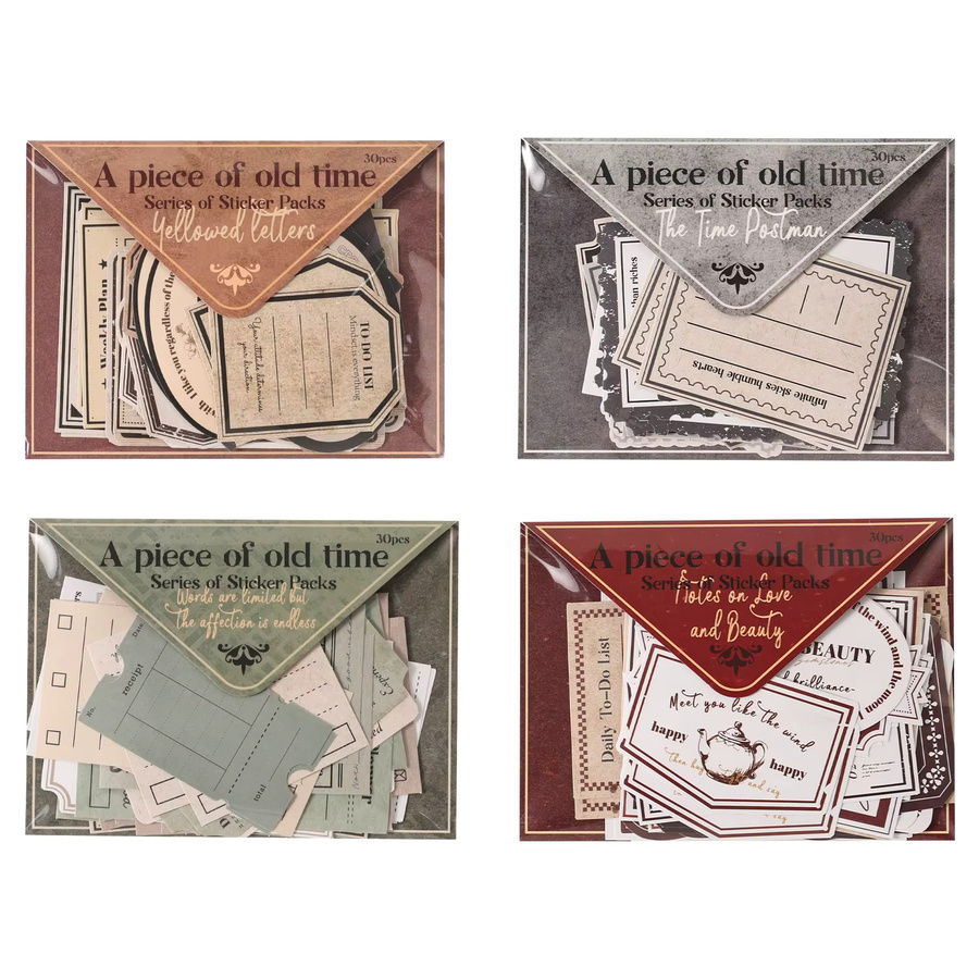TIANZI Retro Old Time Serie Handmade Collage Material aus Papier, Mehrfarbig, 30 oder 120 Blatt - Bild 7