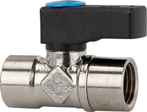 Riegler Mini-Kugelhahn mit Drehgriff aus Messing in Chrom/Silber, G 1/2 IG / R 1/2 AG - Bild 1