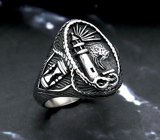 NORTHMAN Ring, Edelstahl, Vintage, Silber, Herren - Bild 1