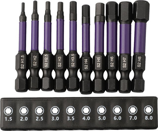VIBRATITE Magnetisches Sechskant-Schraubendreher Bit Set 1/4 Zoll Schaft H1,5-H6 mit Bit Halter für Handbohrer und Schrauber, 10 Stück