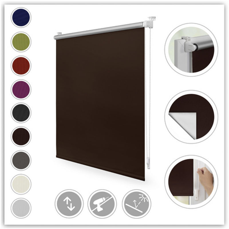 LICHTBLICK Thermo-Rollo Klemmfix Verdunklungsqualität aus Polyester, Braun, Breite: 50 cm, Höhe: 150 cm - Bild 9